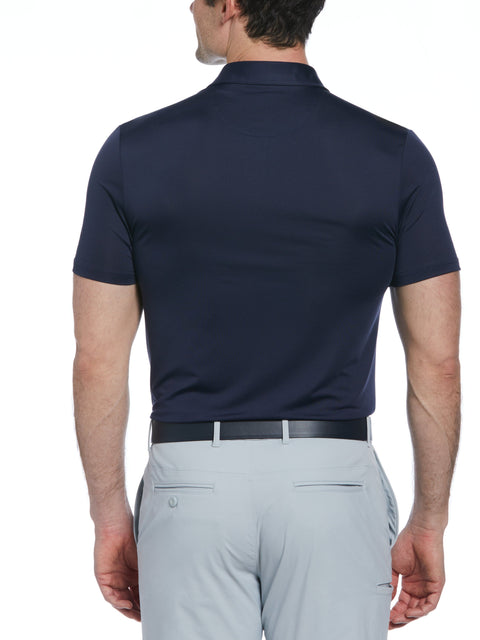 Engineered 70s Stripe Color Block Golf Polo Shirt (Black Iris) 