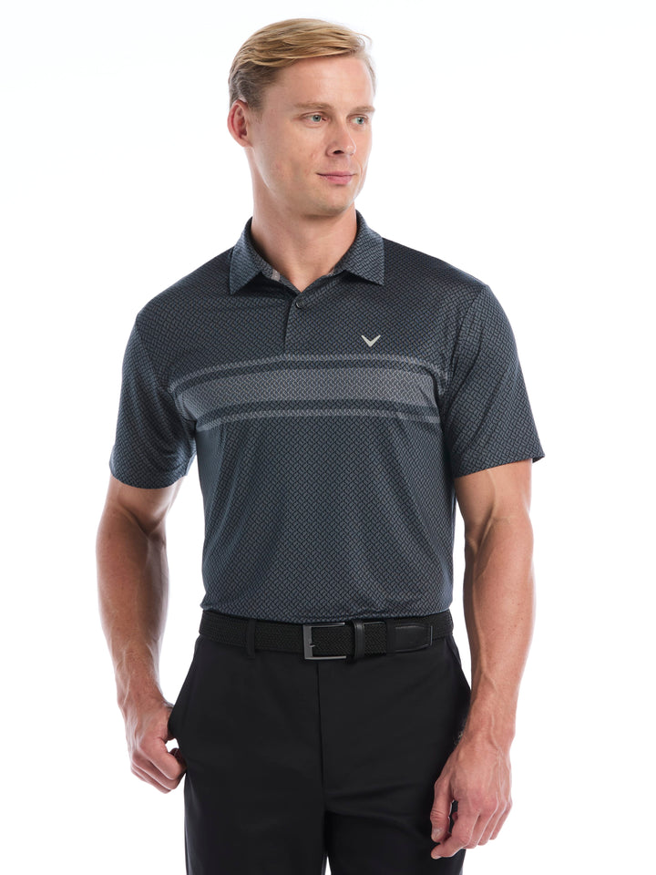 Men's Engineered Blocked Geo Print Polo