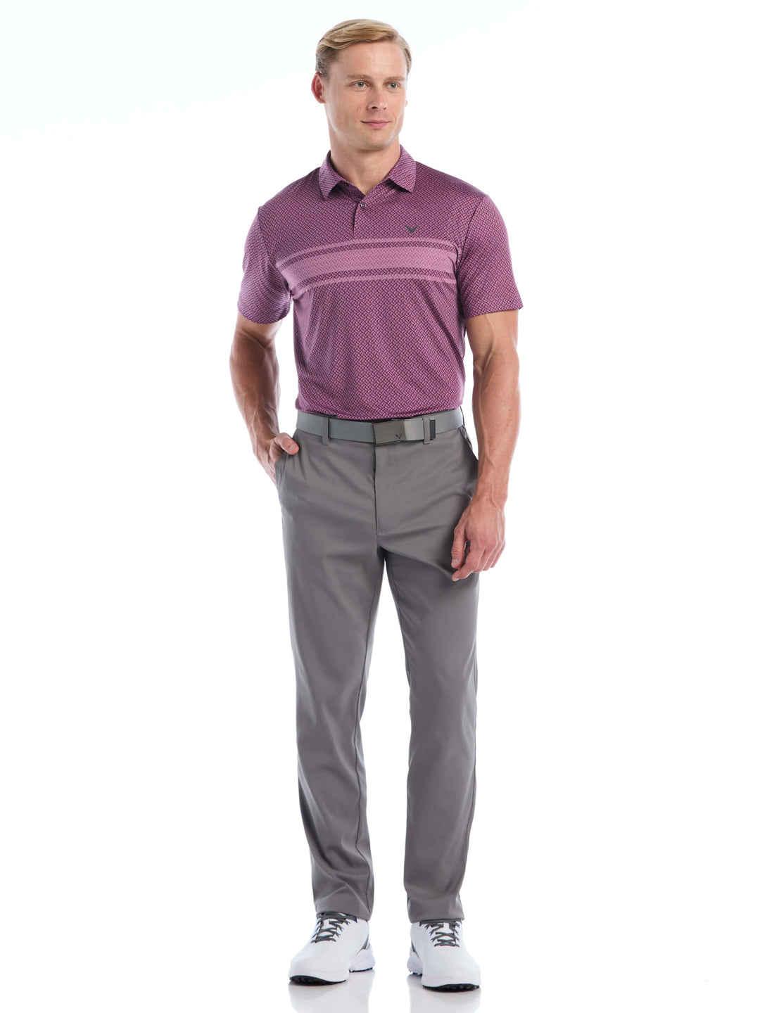 Men's Engineered Blocked Geo Print Polo