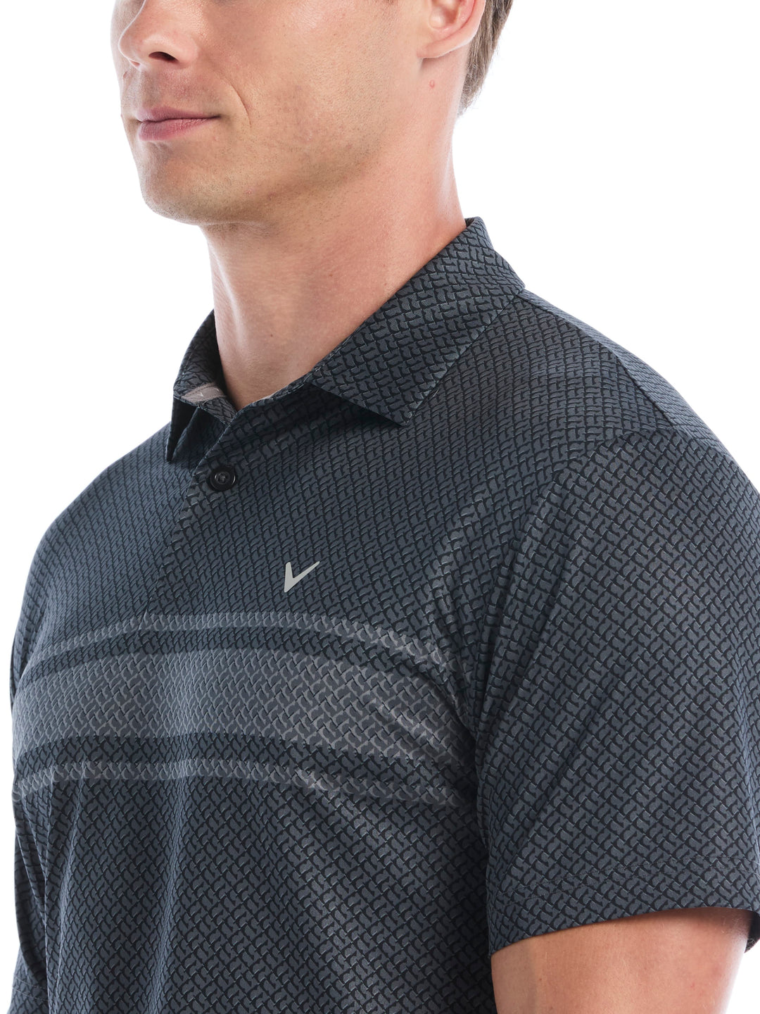 Men's Engineered Blocked Geo Print Polo