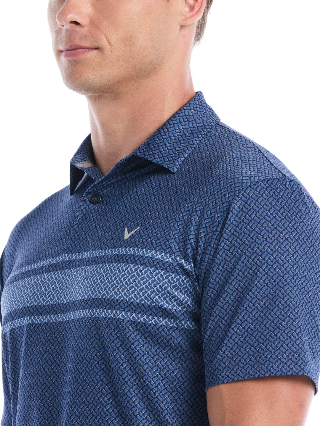 Men's Engineered Blocked Geo Print Polo