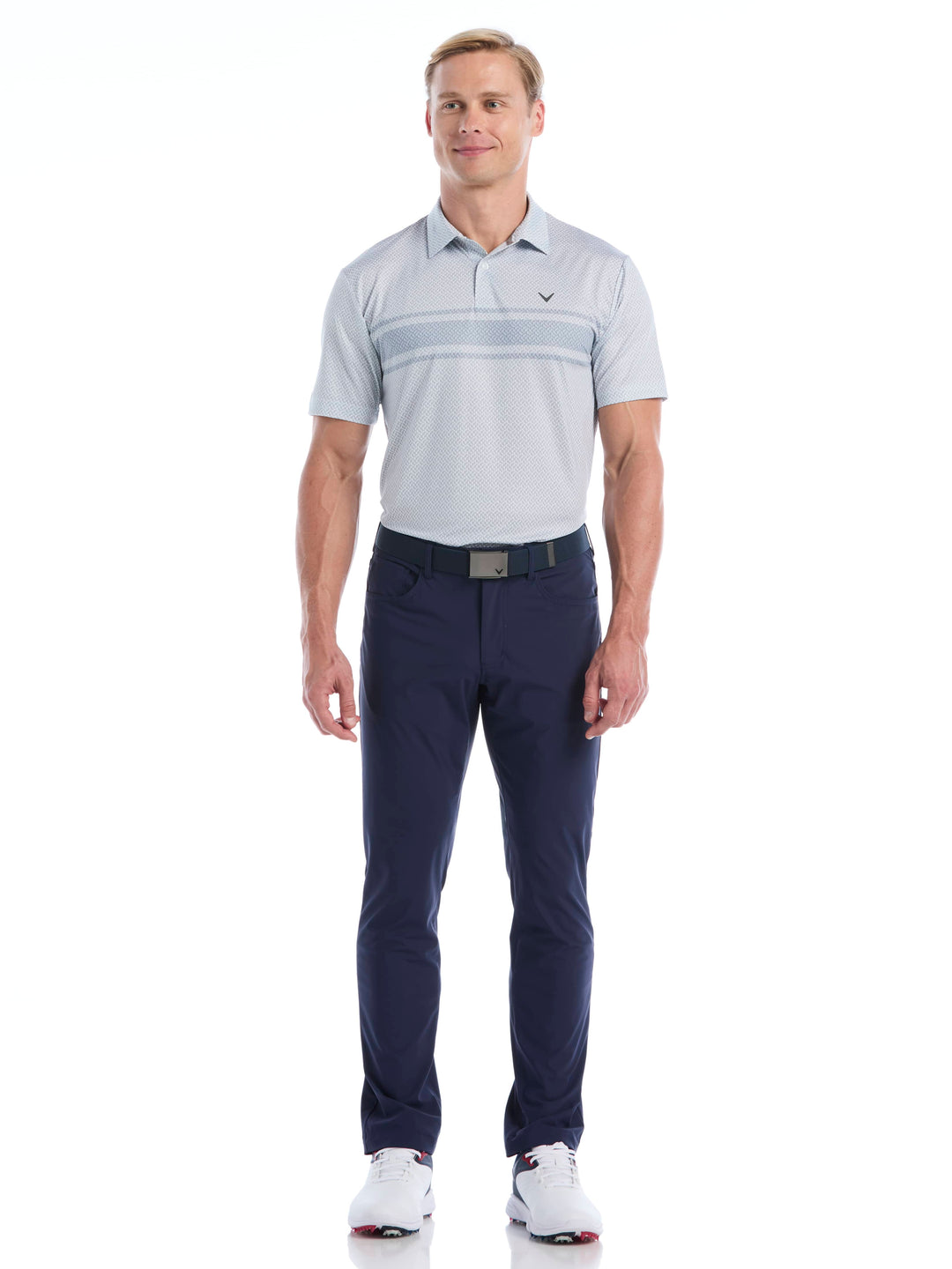 Men's Engineered Blocked Geo Print Polo