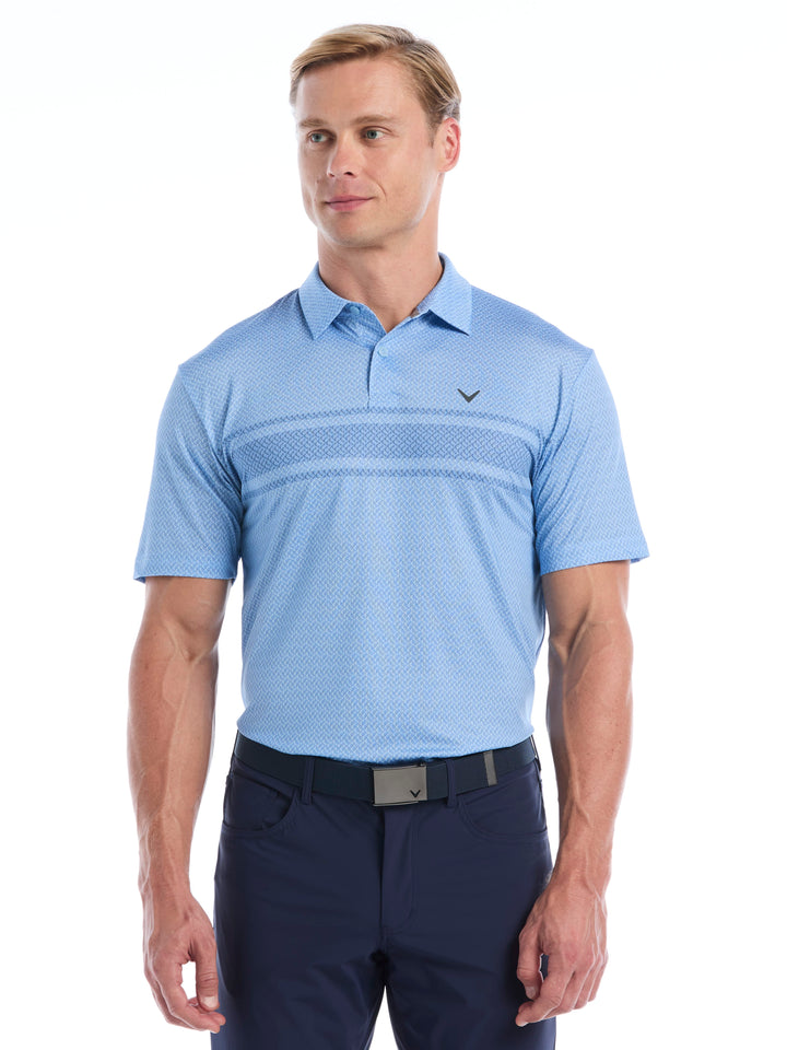 Men's Engineered Blocked Geo Print Polo