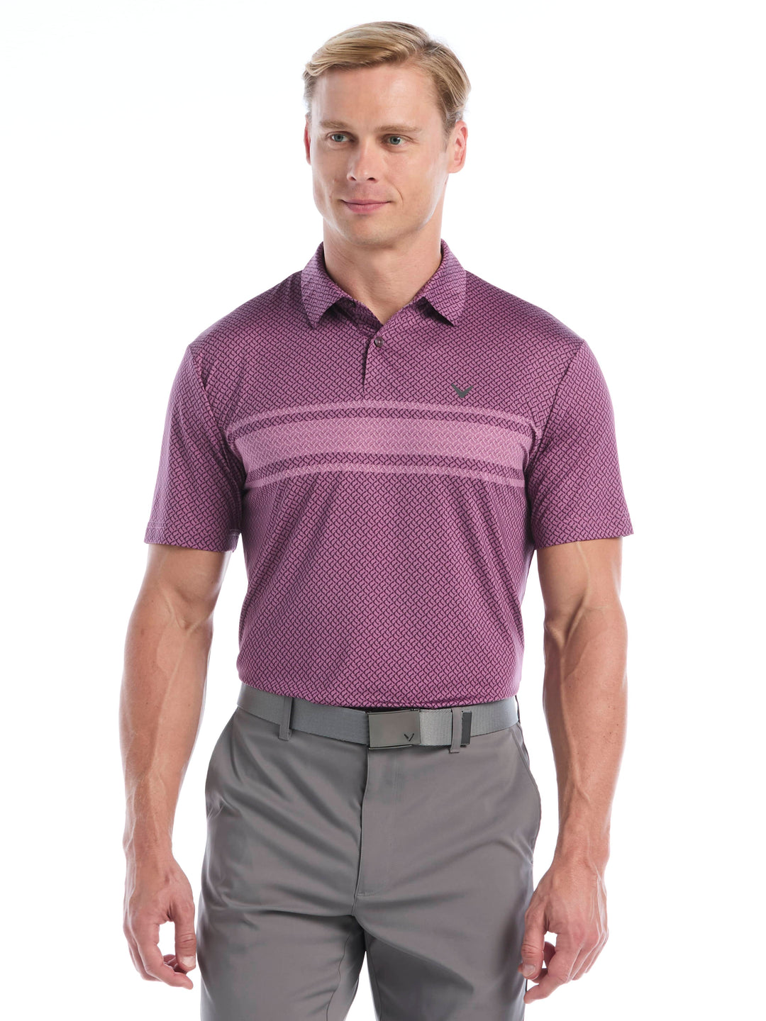 Men's Engineered Blocked Geo Print Polo