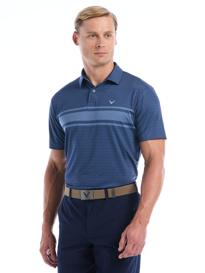 Men's Engineered Blocked Geo Print Polo