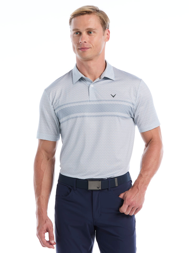 Men's Engineered Blocked Geo Print Polo