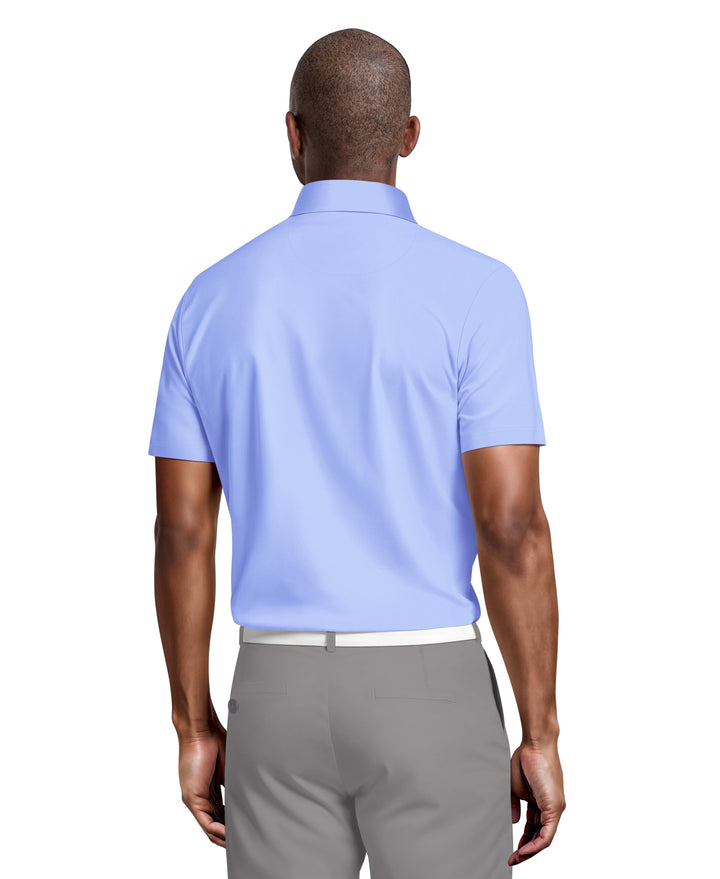 Engineered Chest Stripe Print Golf Polo (Hydrangea) 