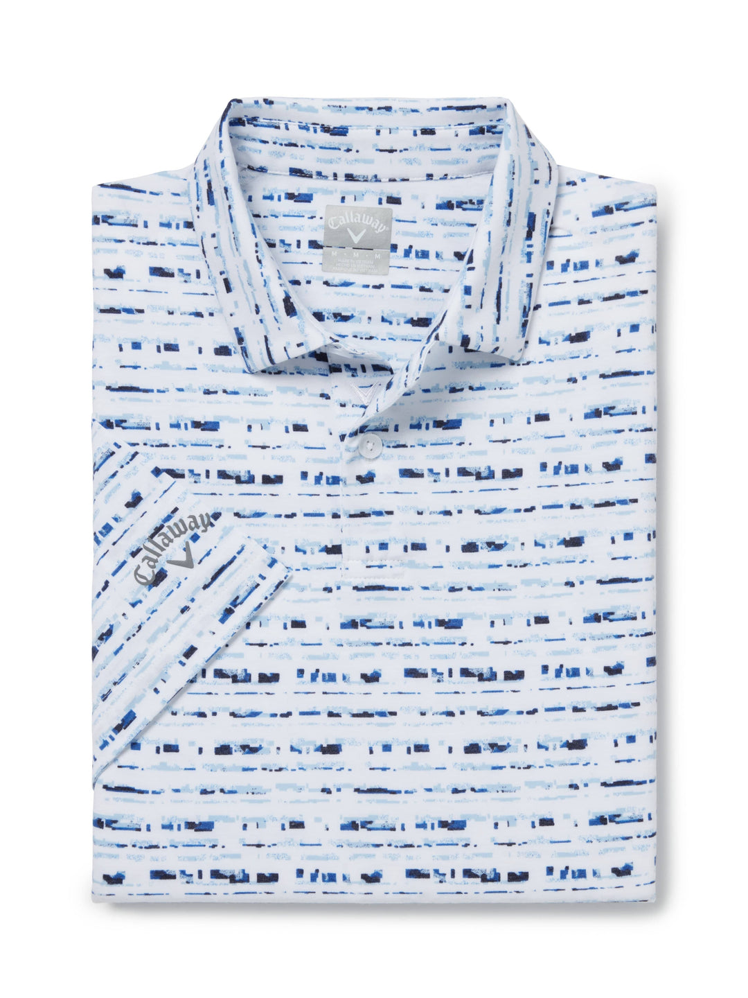 Engineered Glitched Camo Print Golf Polo (Bright White) 