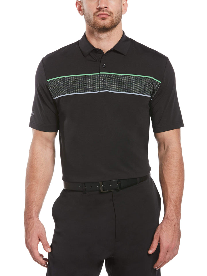 Men's Engineered Space Dyed Chest Stripe Jacquard Polo