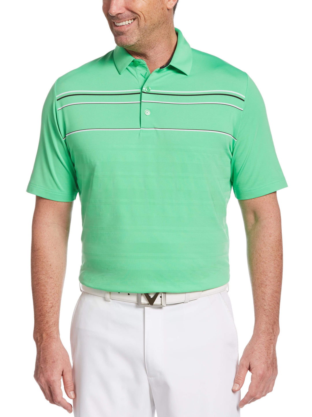 Men's Engineered Stripe Textured Chest Swing Tech™ Polo