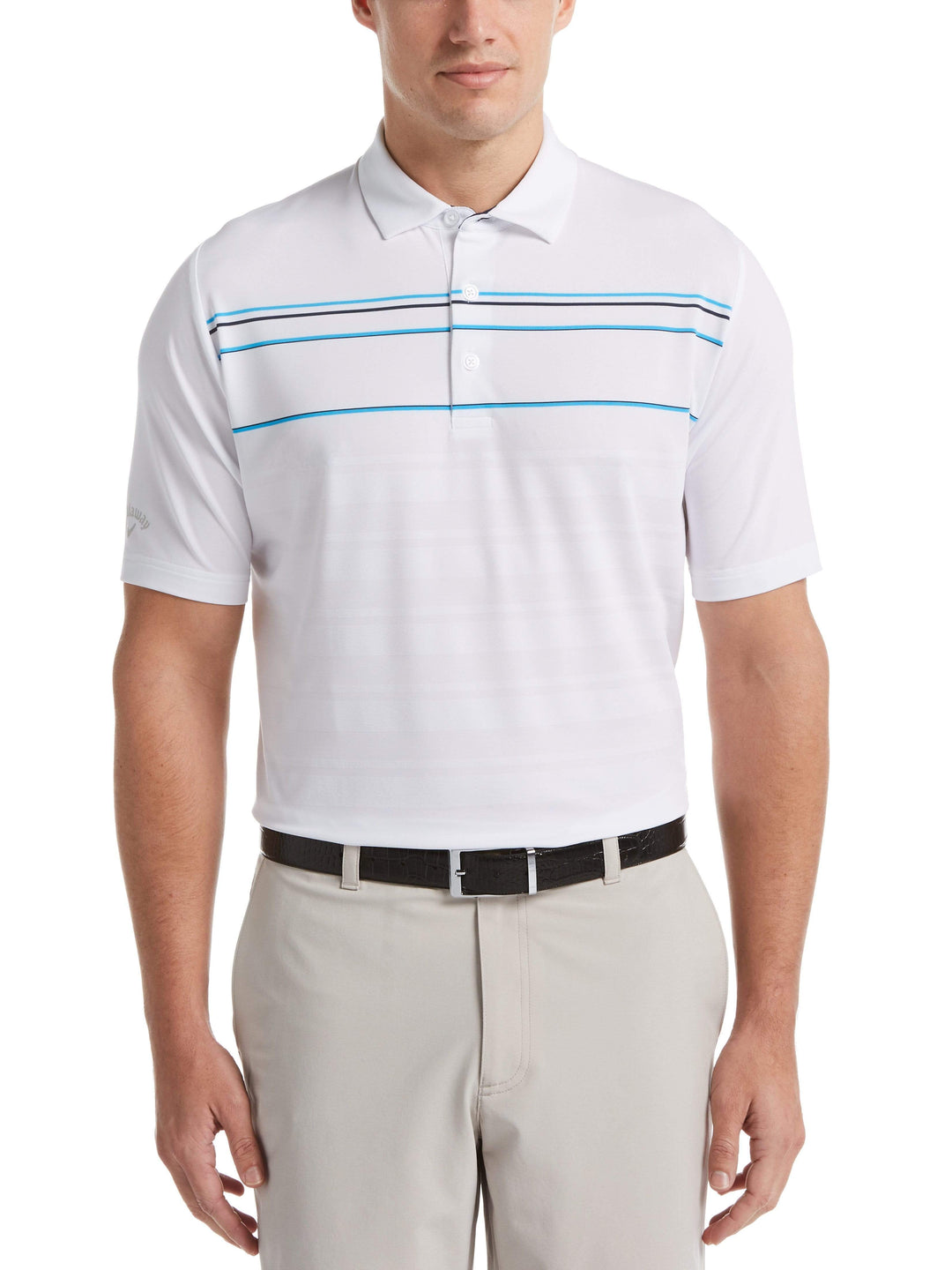 Men's Engineered Stripe Textured Chest Swing Tech™ Polo