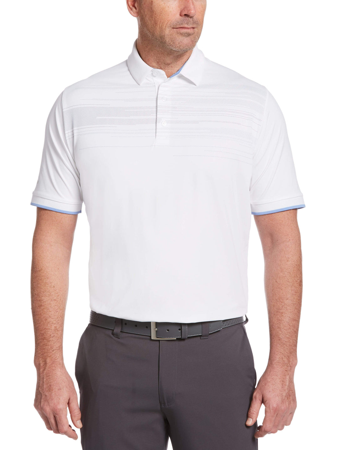 Men's Engineered Textured Chest Print Swing Tech™ Polo