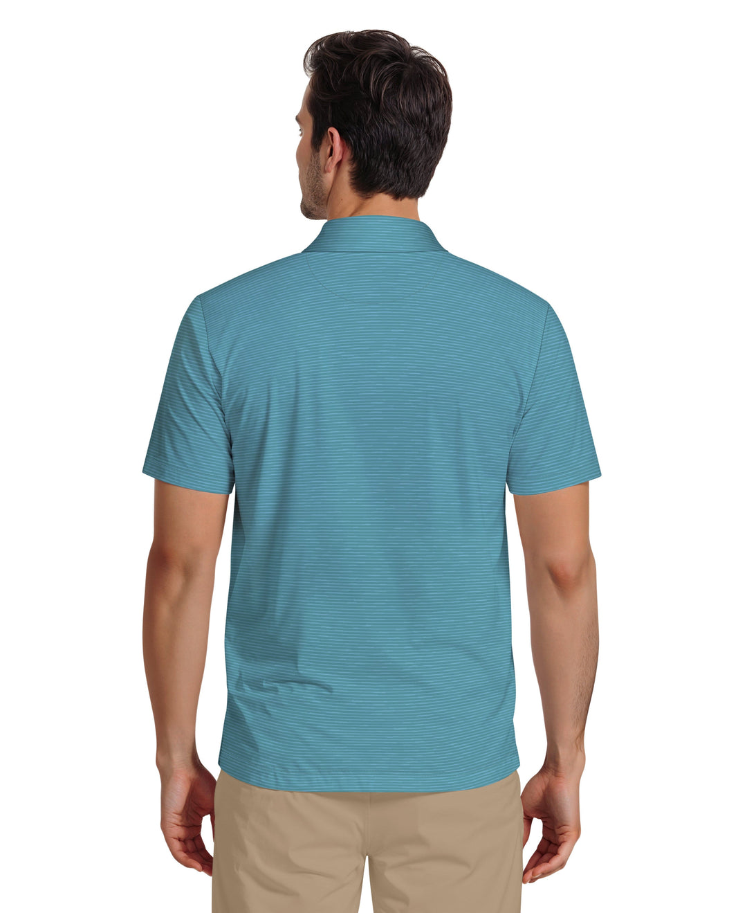 Engineered Textured Color Block Golf Polo (Brittany Blue) 