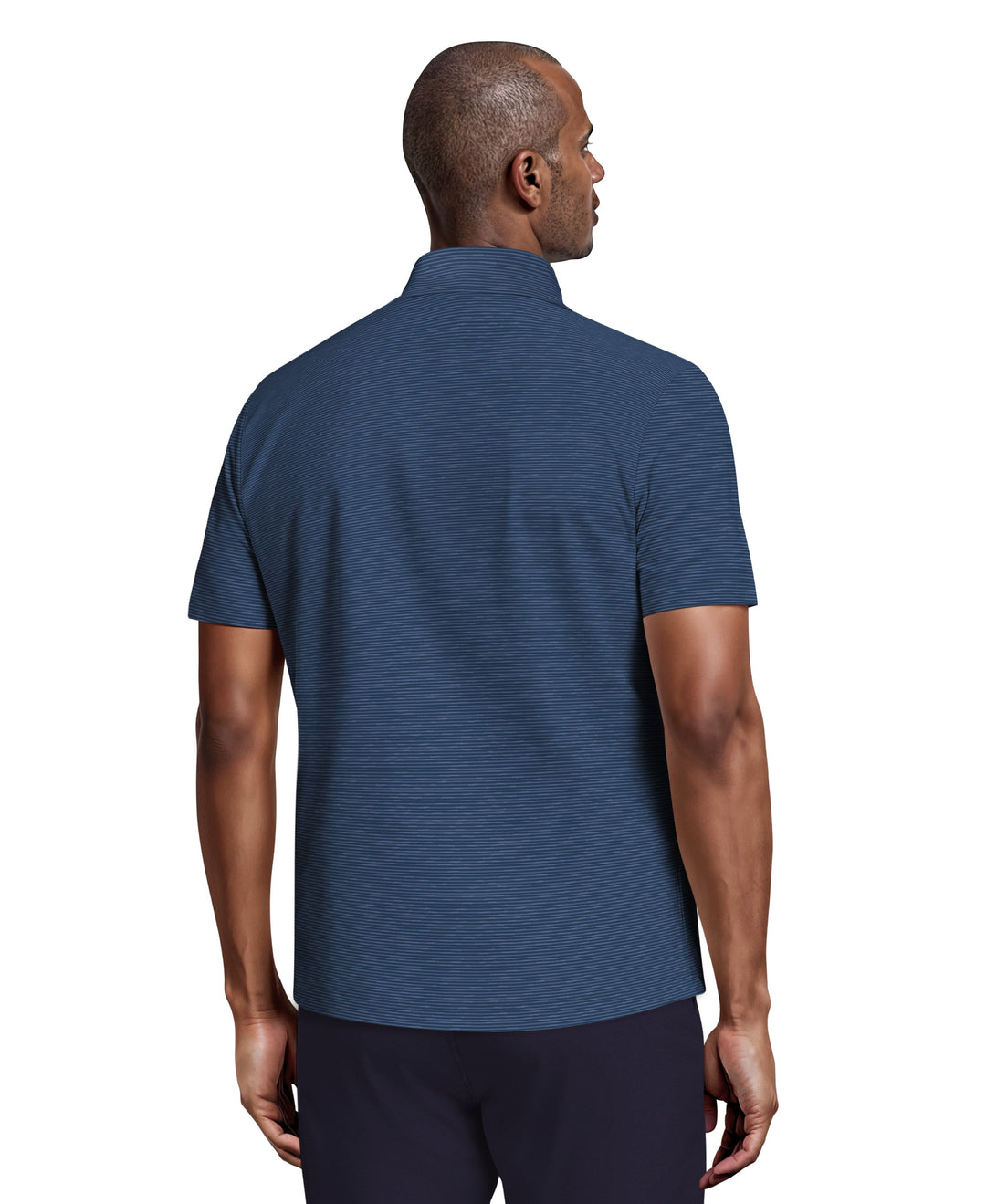 Engineered Textured Color Block Golf Polo (Insignia Blue) 
