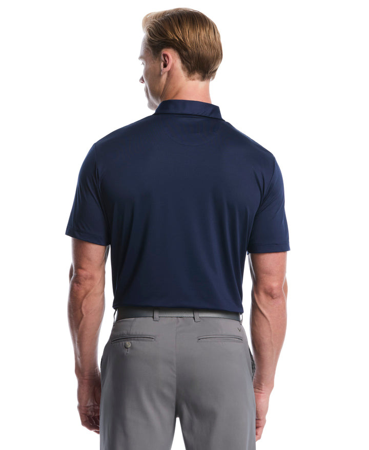 Men's Gradient Chevron Print Golf Polo (Peacoat) 