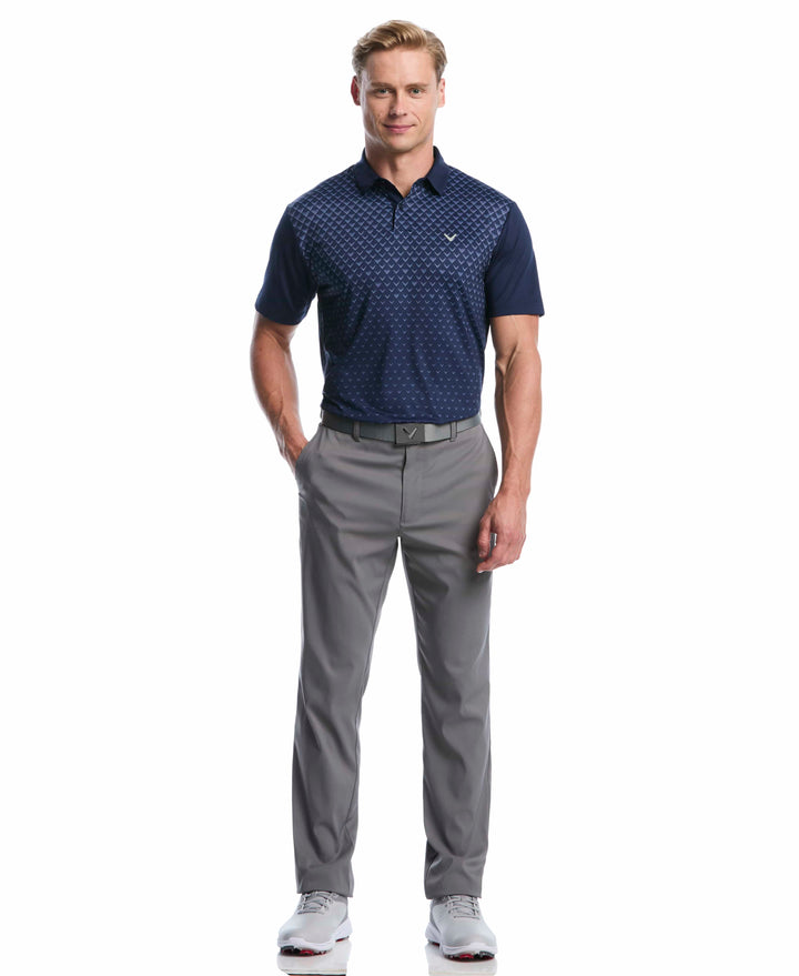 Men's Gradient Chevron Print Golf Polo (Peacoat) 
