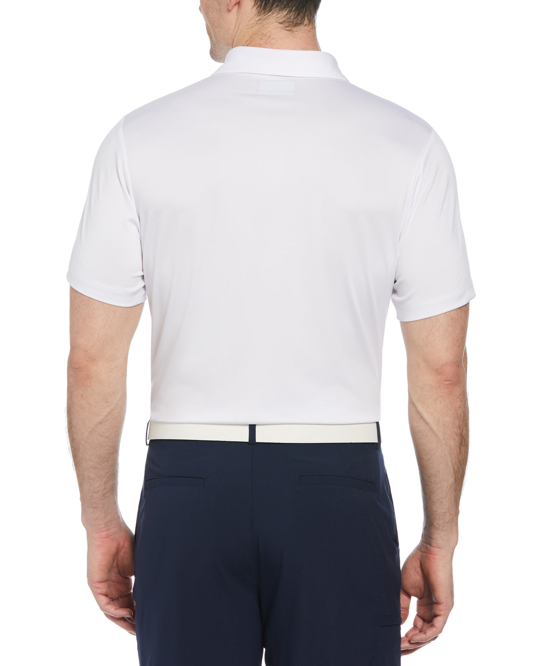 Short Sleeve Engineered Tropical Print Polo  (Bright White) 