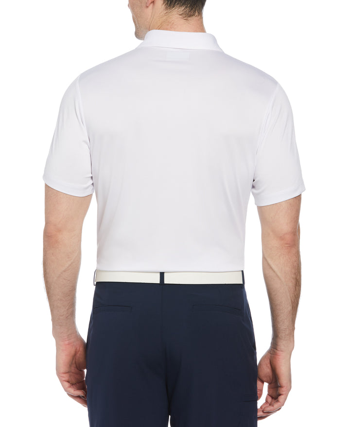 Short Sleeve Engineered Tropical Print Polo  (Bright White) 