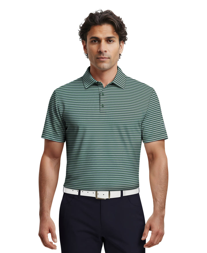 Feeder Stripe Print Golf Polo (Galapagos Green) 