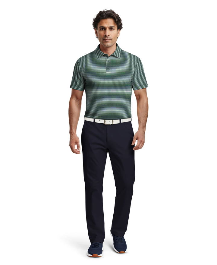 Feeder Stripe Print Golf Polo (Galapagos Green) 