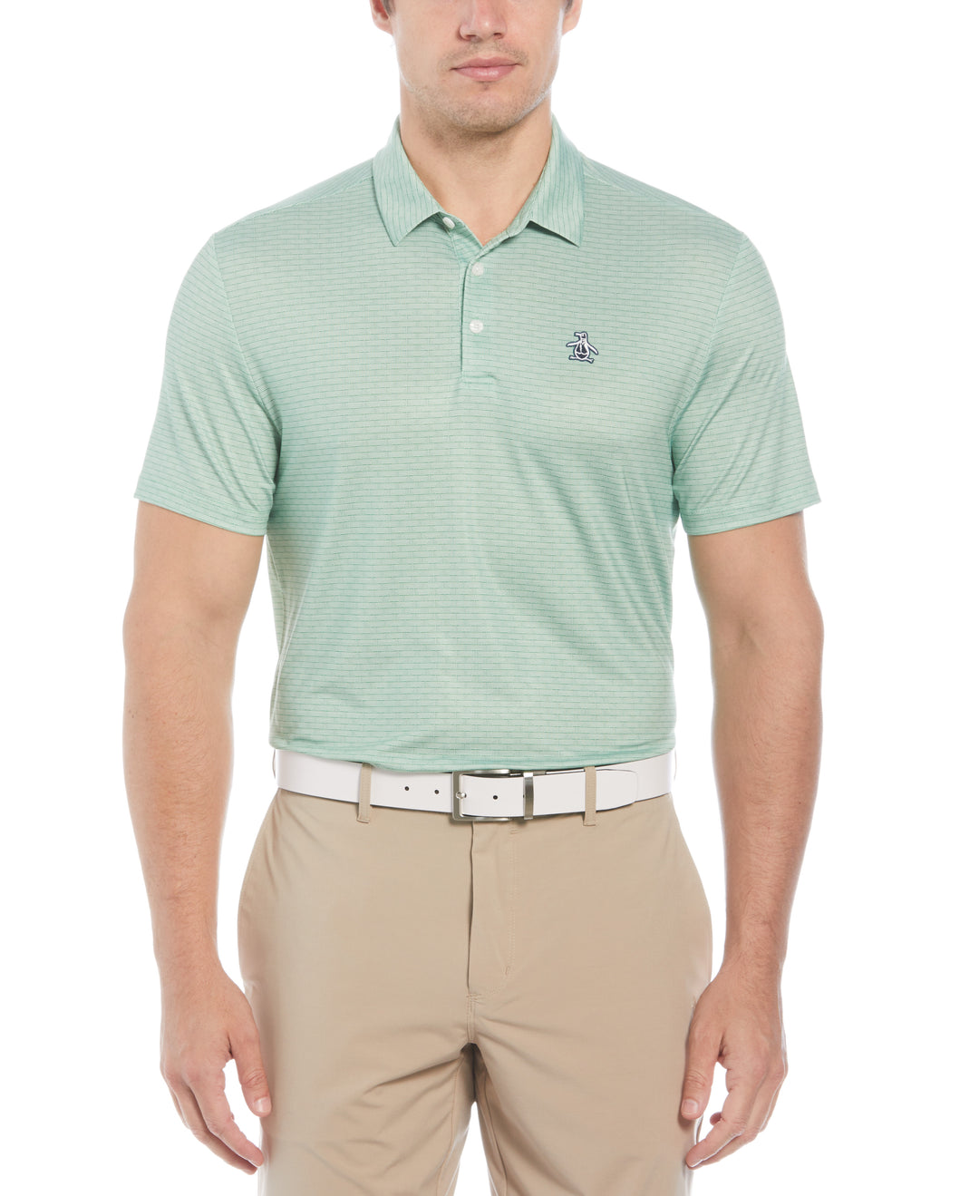 Fine Line Boat Print Polo (Jade Green) 