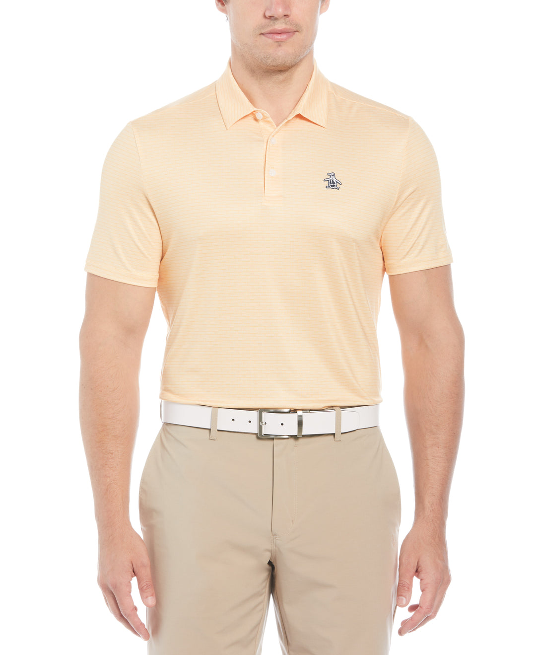 Fine Line Boat Print Polo (Warm Apricot) 
