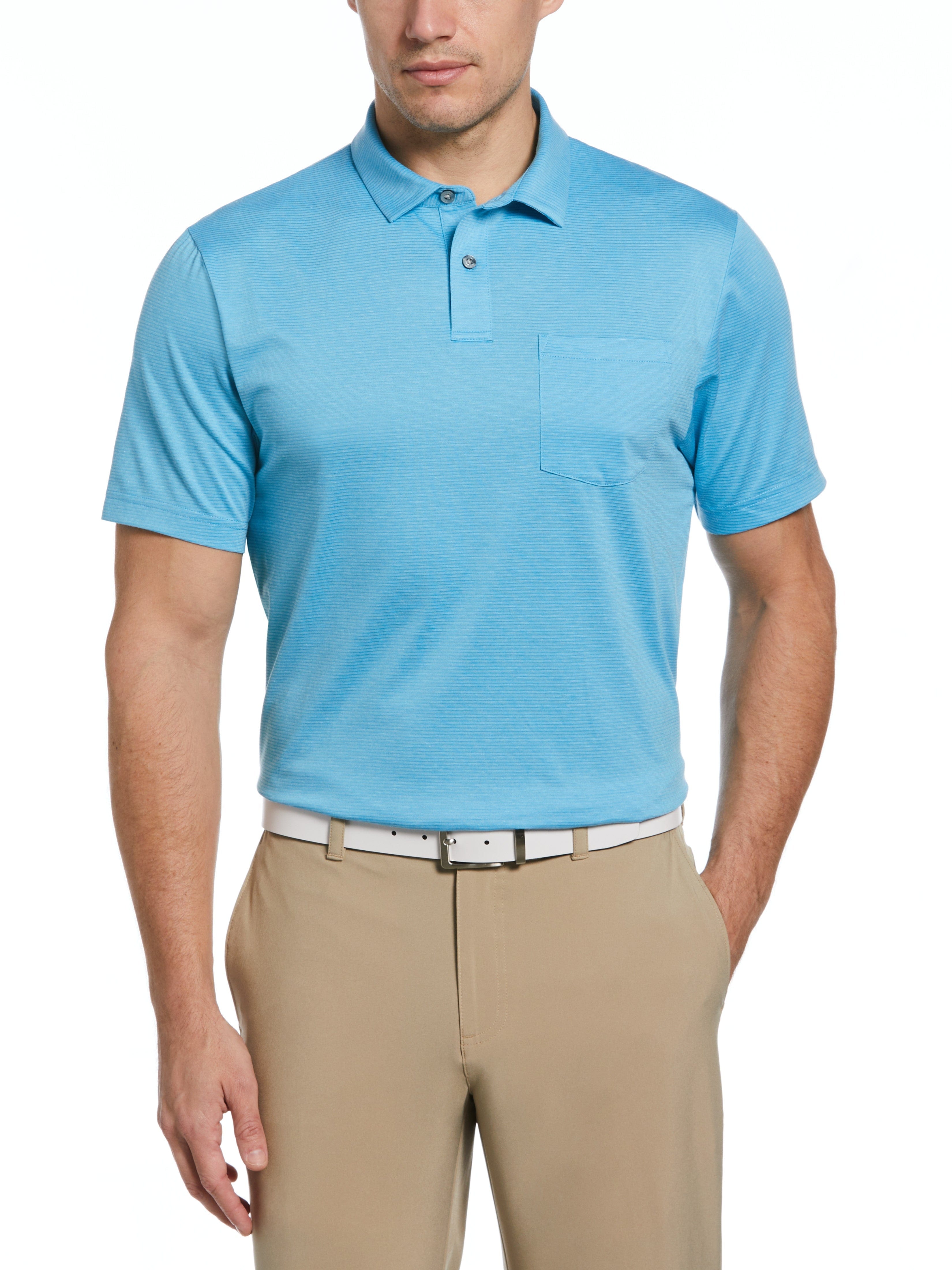 Men's Fine Line Eco Golf Polo with Pocket – Golf Apparel Shop