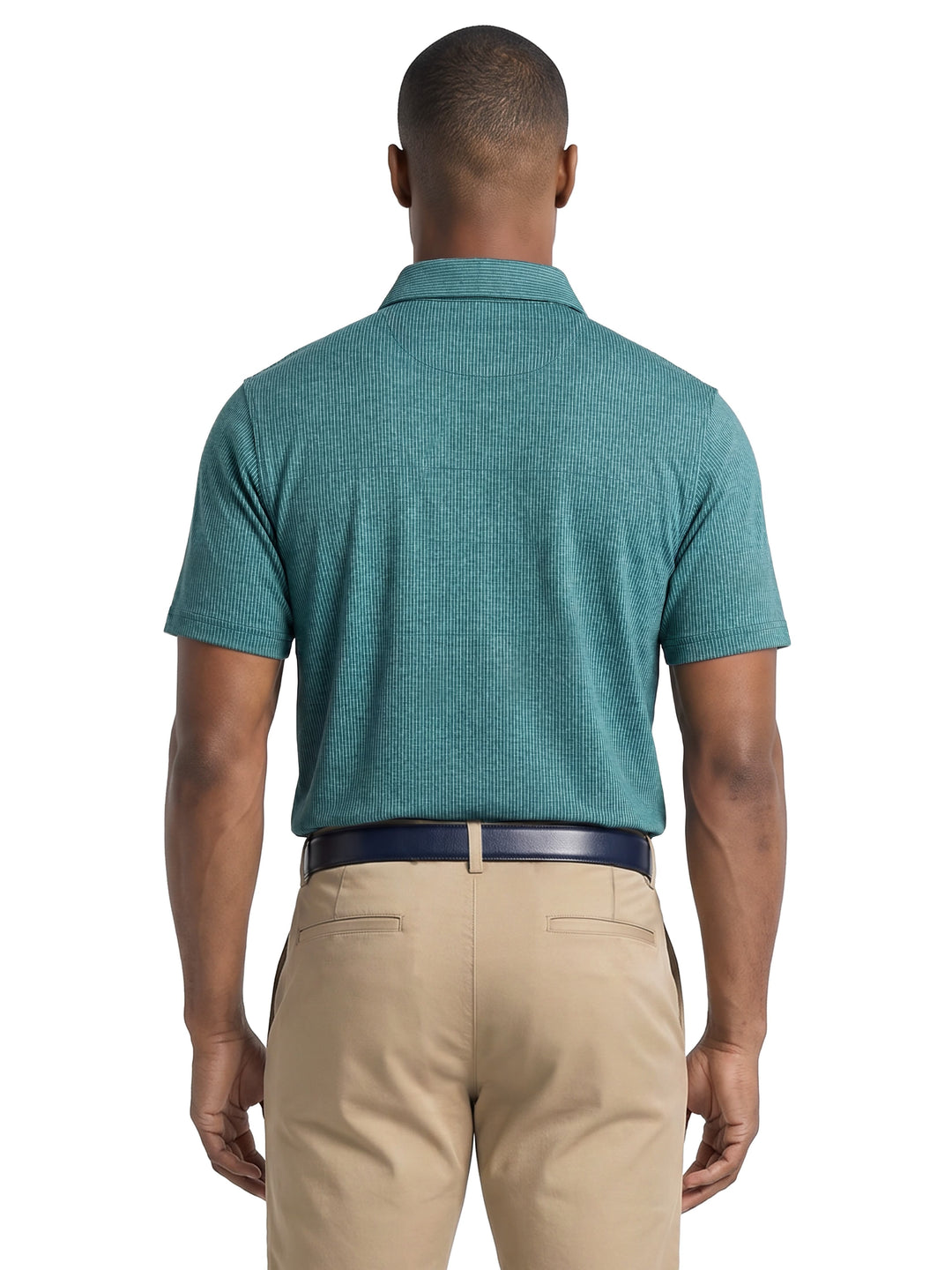 Men's Fine Line Jaspe Gingham Printed Polo
