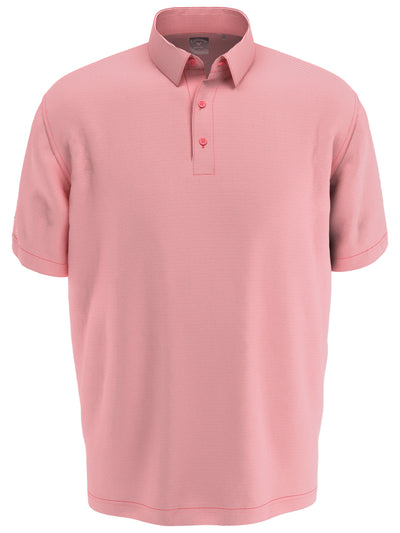 Fine Line Stripe Golf Polo (Sea Pink) 