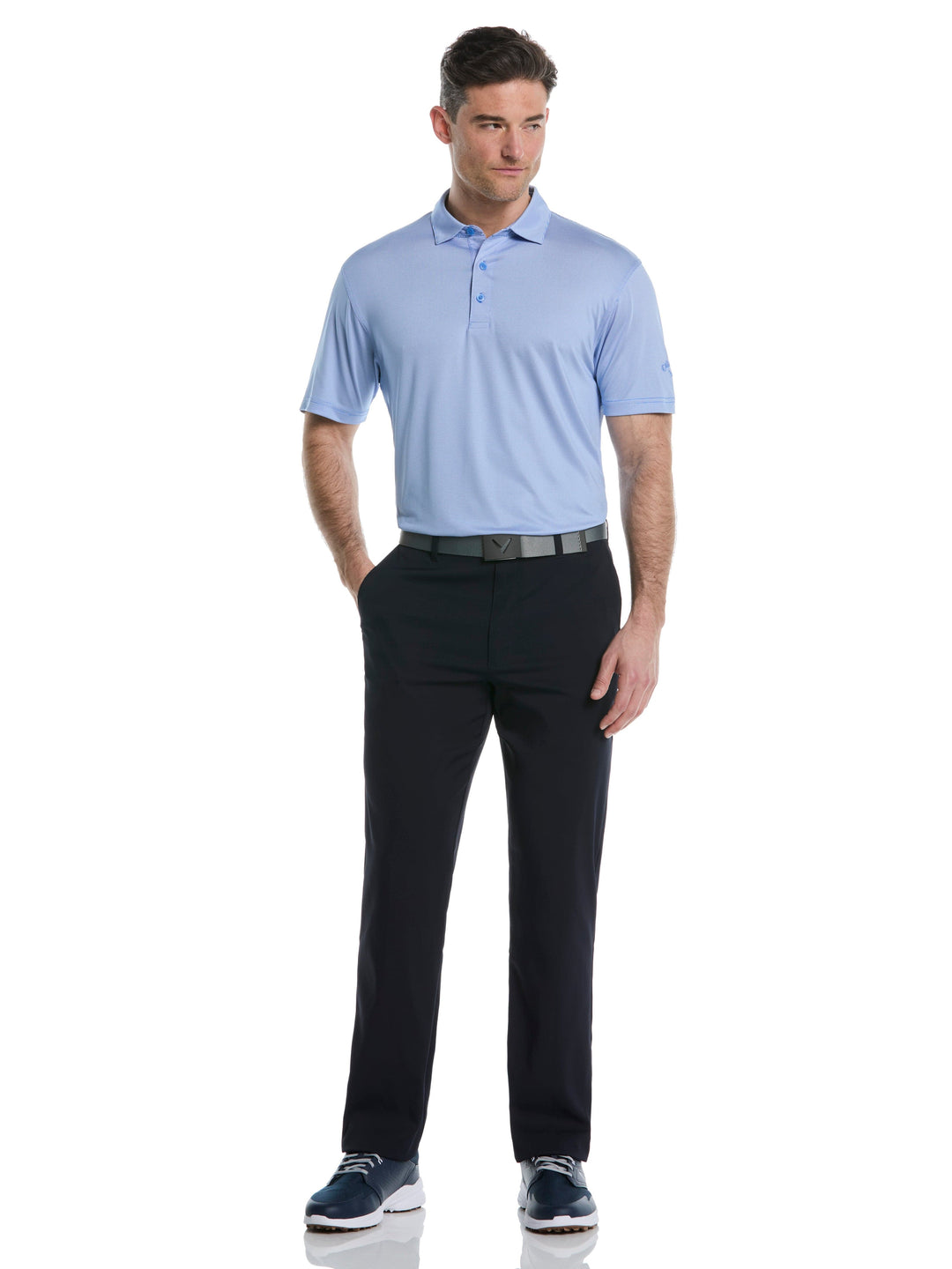 Men's Fine Line Stripe Golf Polo Shirt