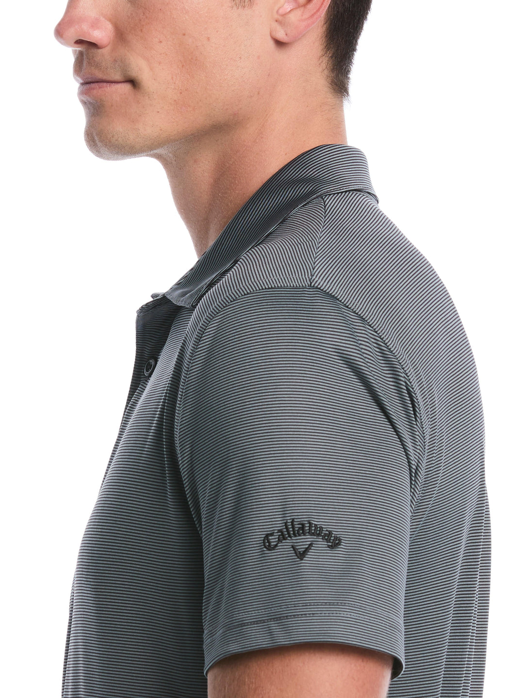 Men's Fine Line Stripe Golf Polo Shirt