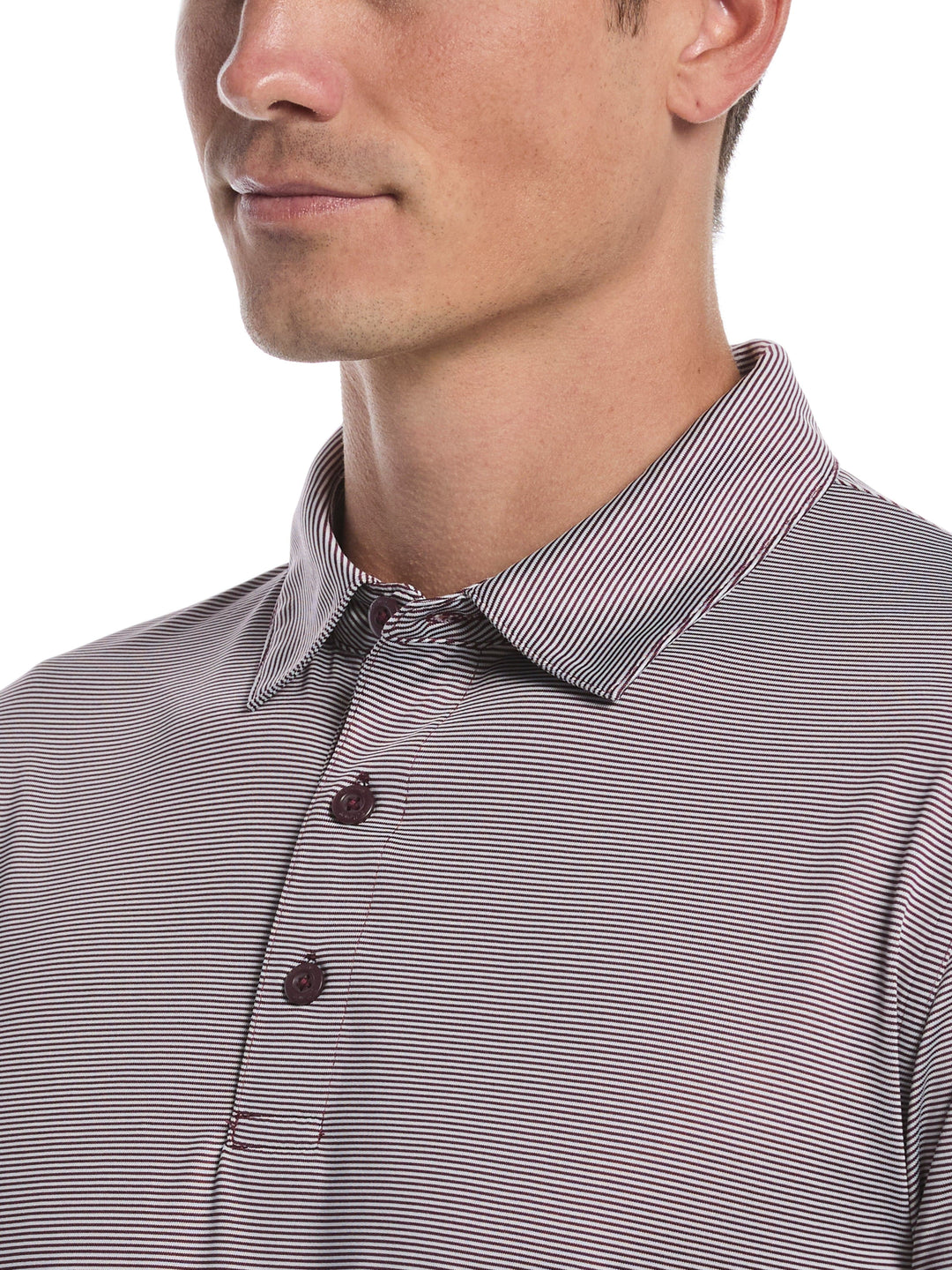Men's Fine Line Stripe Golf Polo Shirt