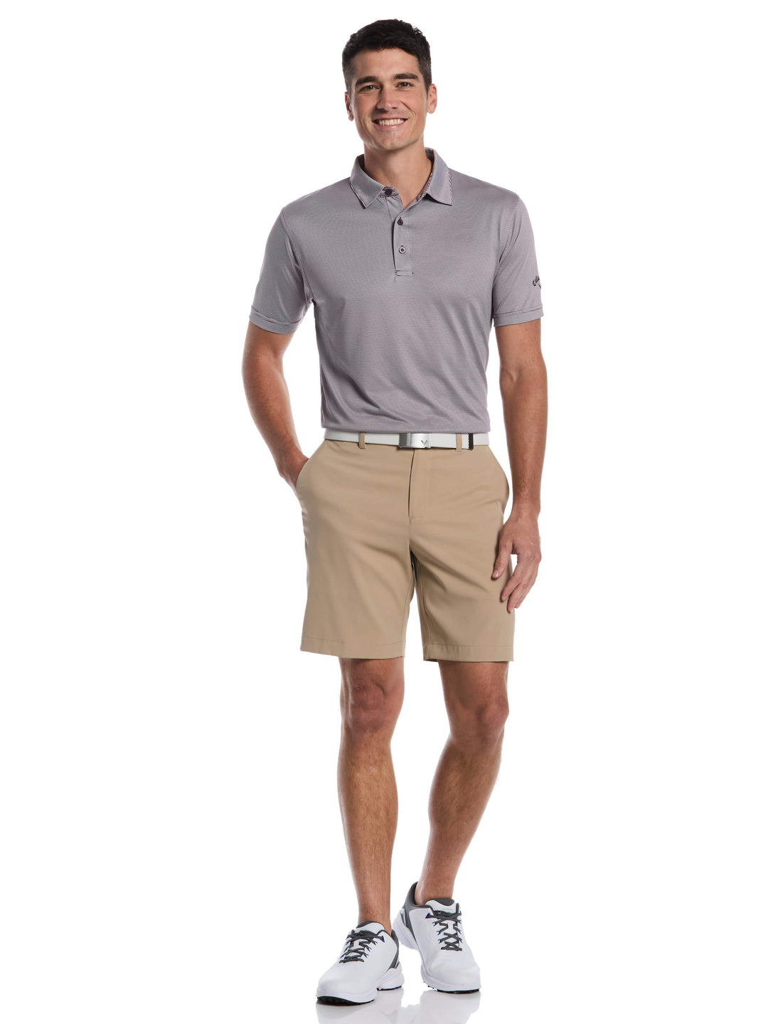 Men's Fine Line Stripe Golf Polo Shirt