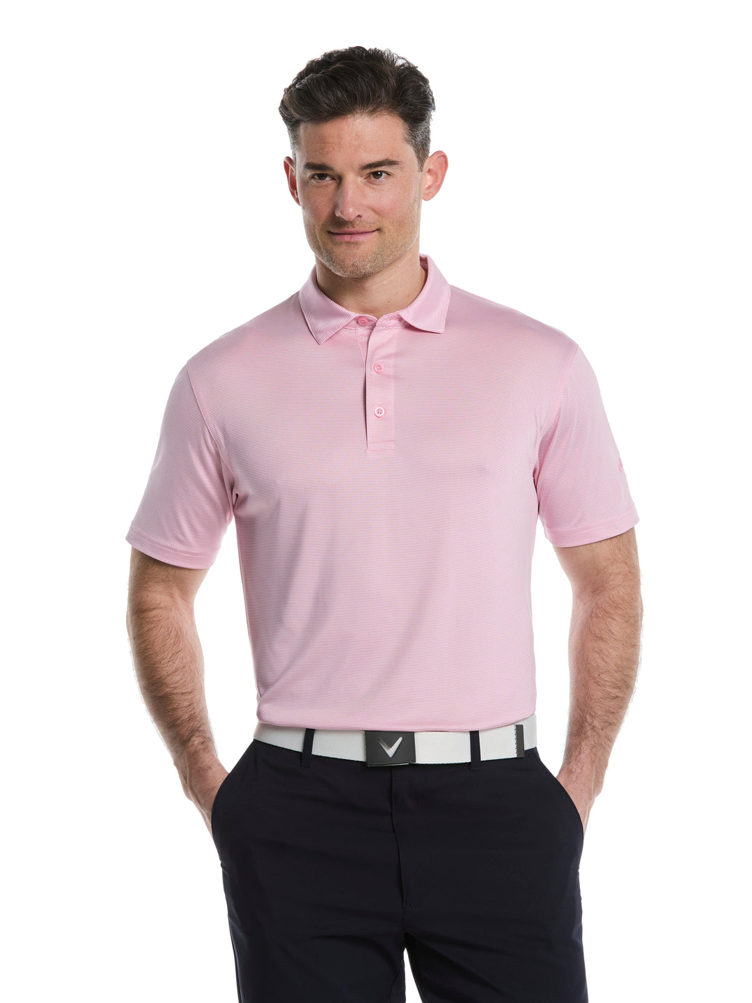 Men's Fine Line Stripe Golf Polo Shirt
