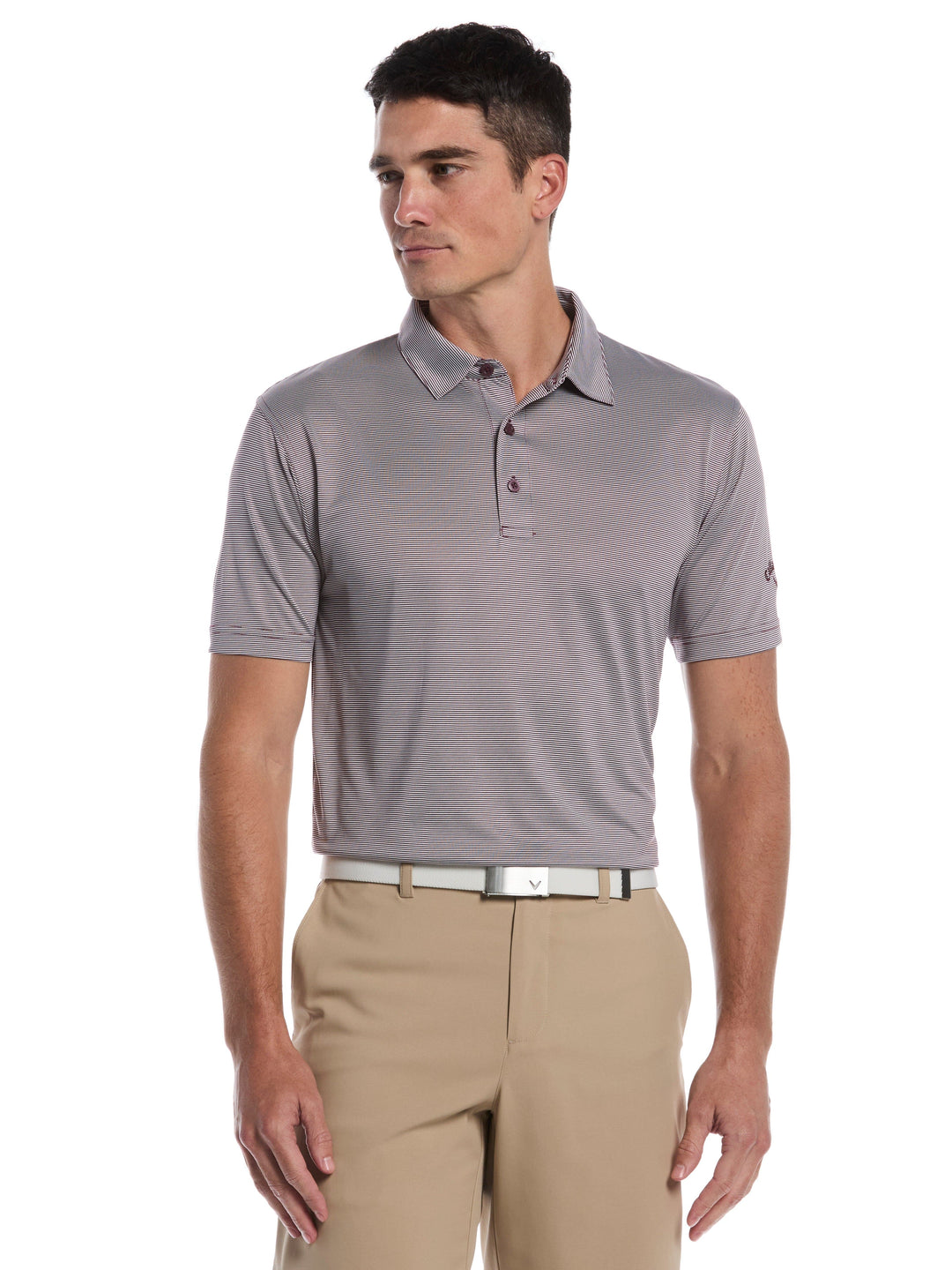 Men's Fine Line Stripe Golf Polo Shirt
