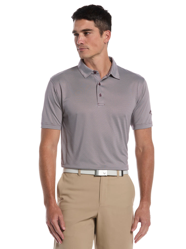 Men's Fine Line Stripe Golf Polo Shirt