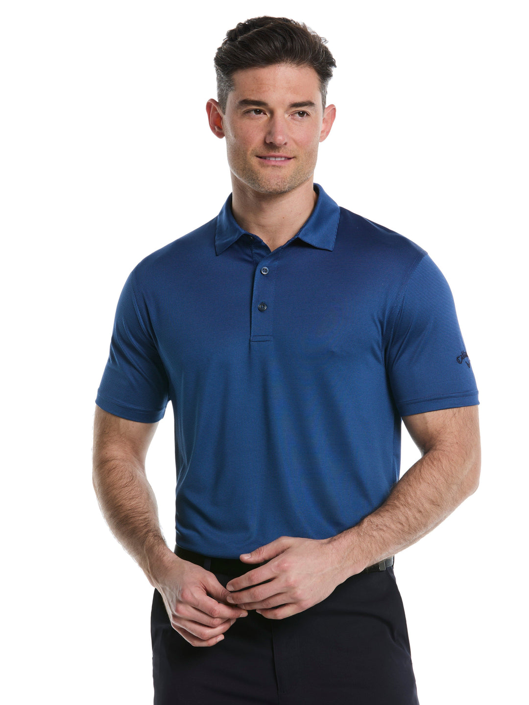 Men's Fine Line Stripe Golf Polo Shirt