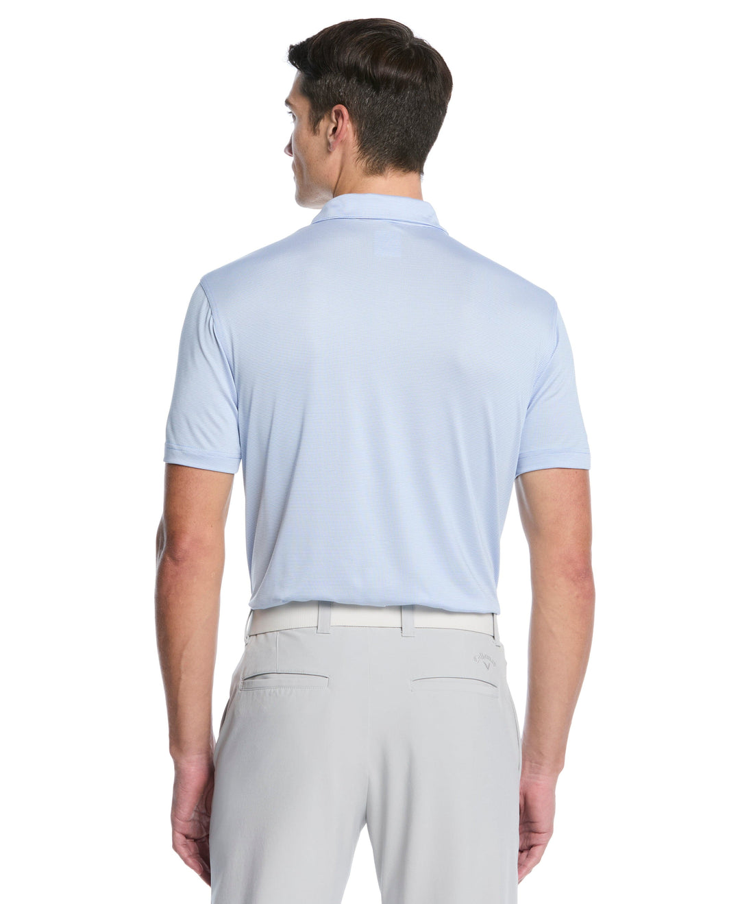 Fine Line Stripe Golf Polo Shirt (Chambray) 