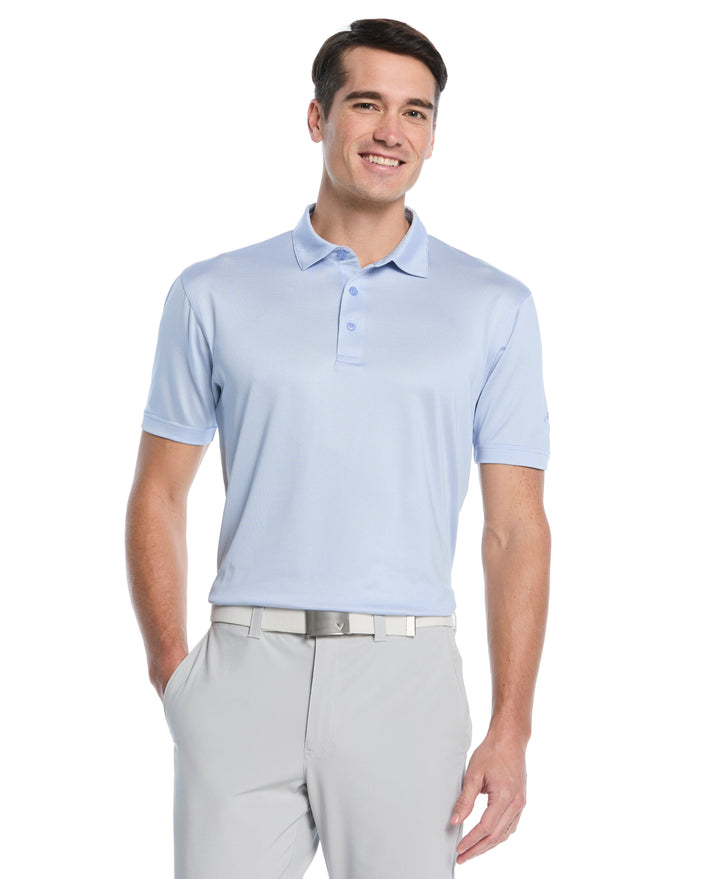Fine Line Stripe Golf Polo Shirt (Chambray) 