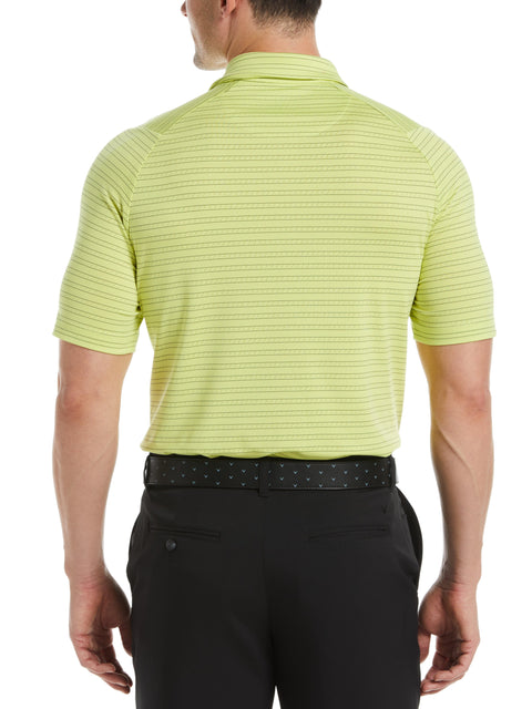 Mens Fine Line Ventilated Stripe Golf Polo Shirt (Daiquiri Green) 