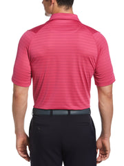Mens Fine Line Ventilated Stripe Golf Polo Shirt (Lilac Rose) 
