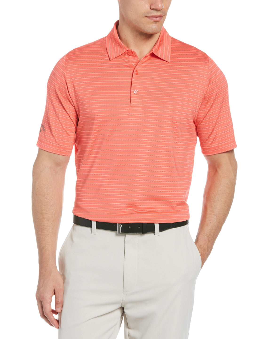 Men's Fine Line Ventilated Stripe Golf Polo