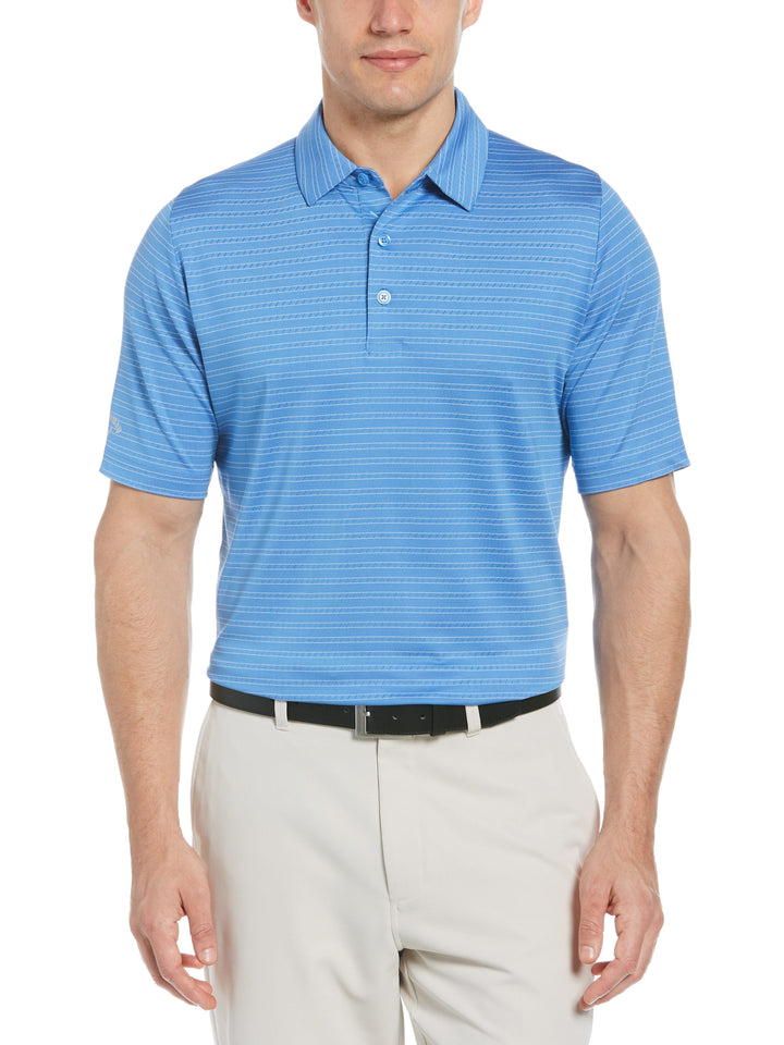 Men's Fine Line Ventilated Stripe Golf Polo