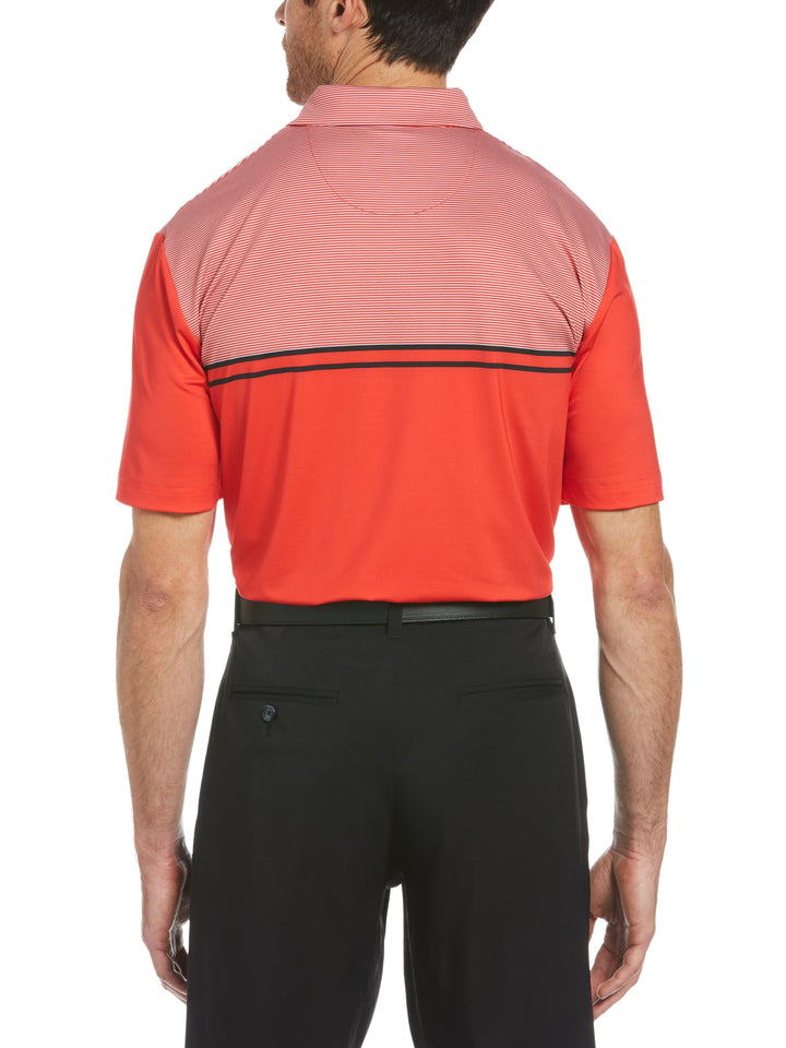 Mens Finish Line Printed Polo (Poppy Red) 