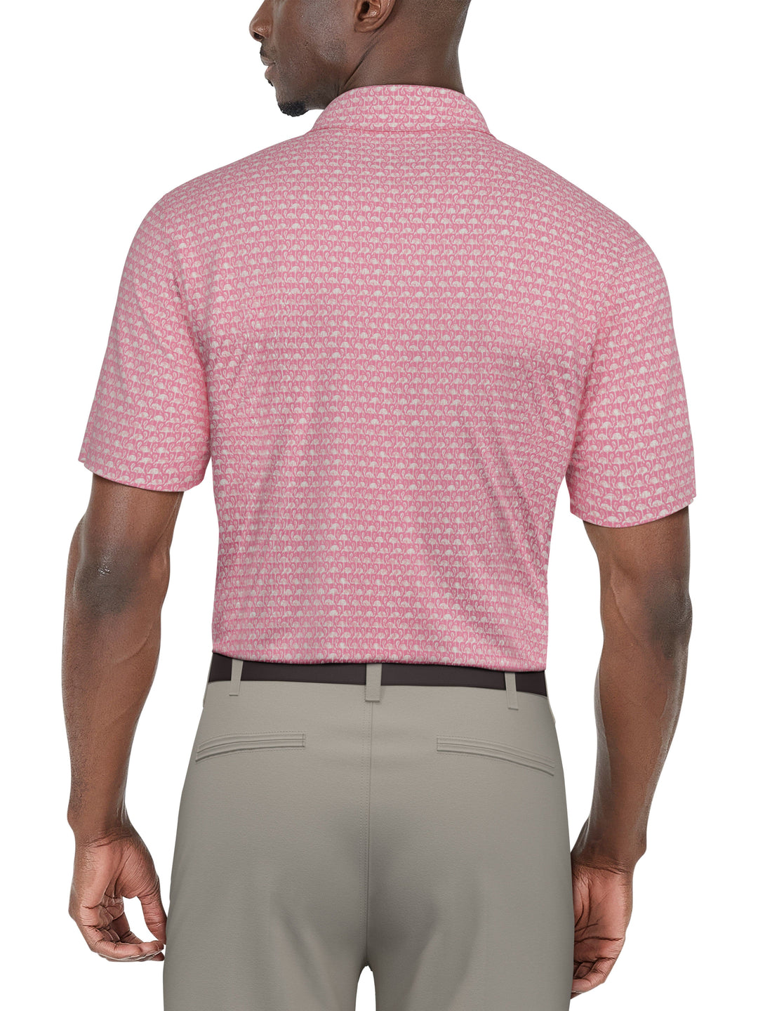 SHORT SLEEVE FLAMINGO GEO PRINTED POLO (Plumeria) 