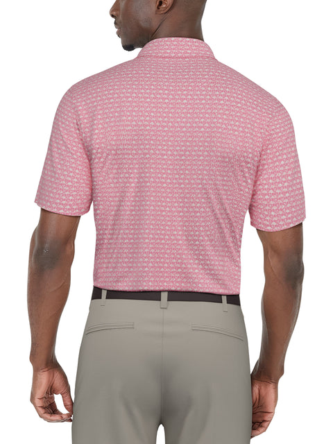 SHORT SLEEVE FLAMINGO GEO PRINTED POLO (Plumeria) 