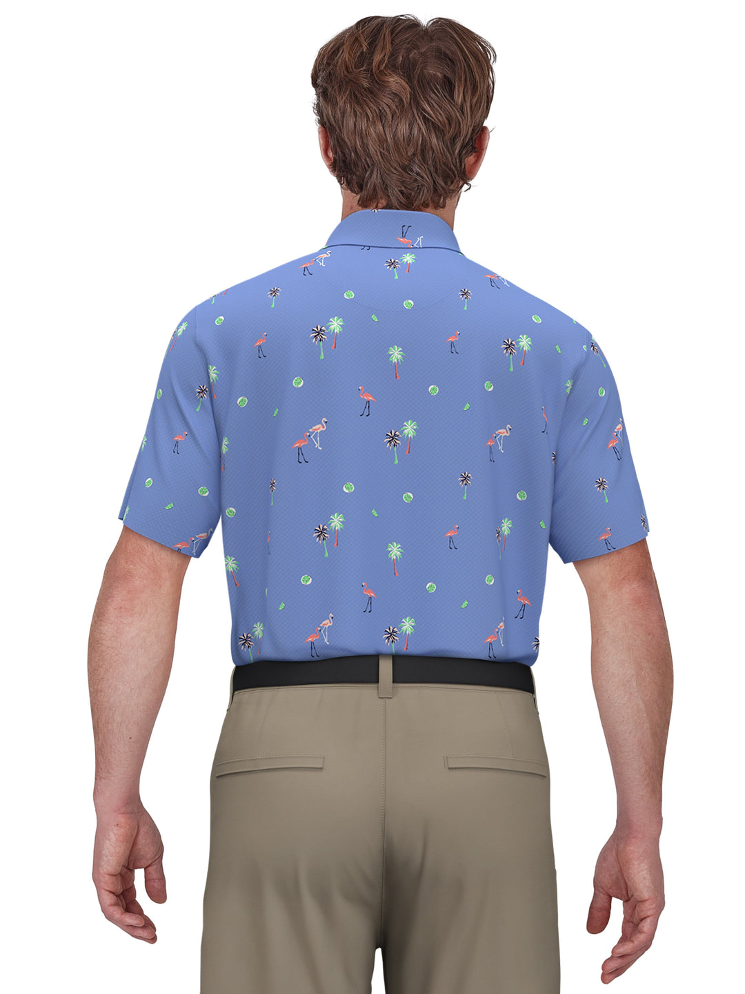 Flamingo Print Golf Polo (Della Robbia Bl) 