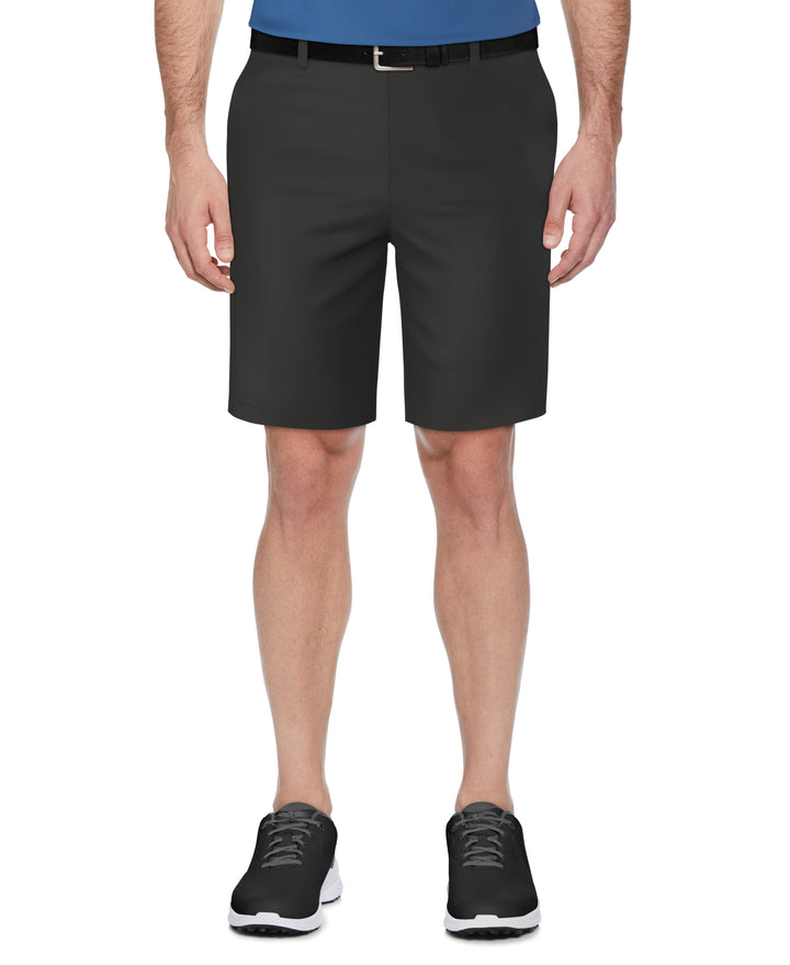 Flat Front 9" Solid Golf Short with Active Waistband (Caviar) 