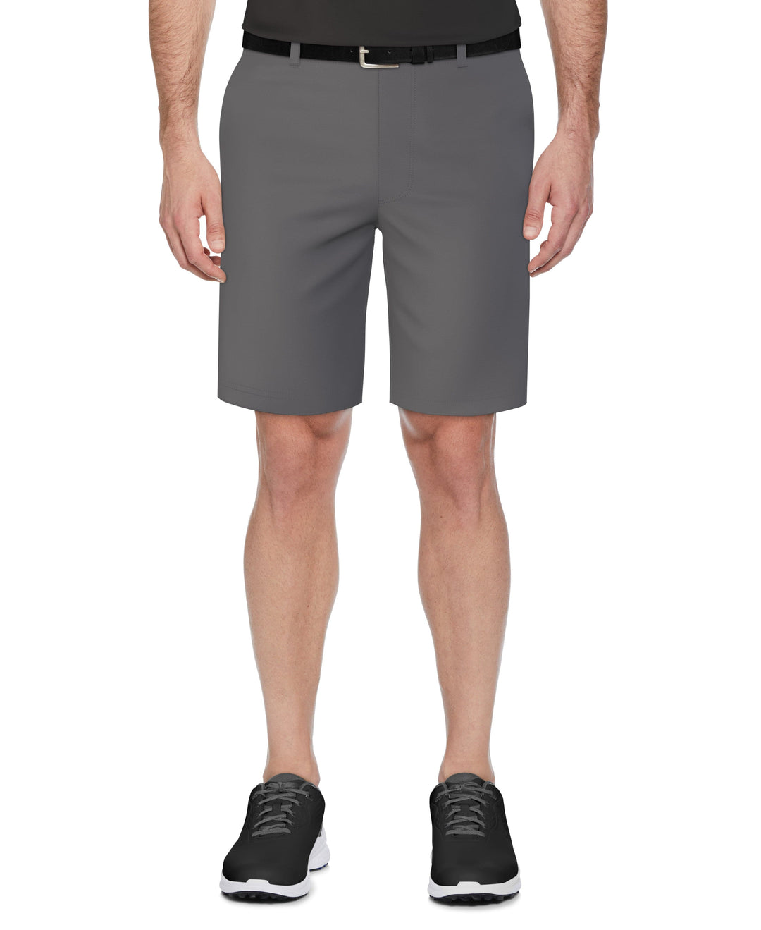Flat Front 9" Solid Golf Short with Active Waistband (Iron Gate) 