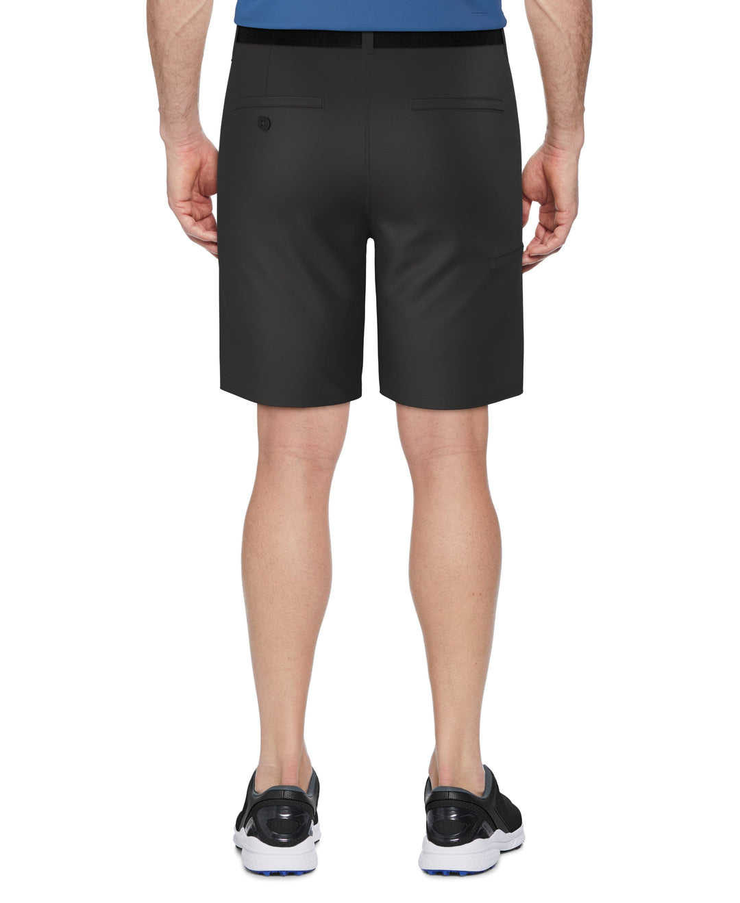 Flat Front 9" Solid Golf Short with Active Waistband (Caviar) 